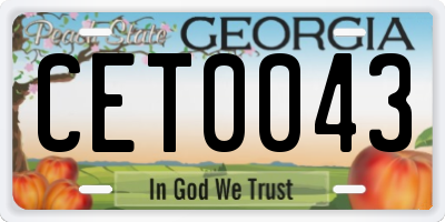 GA license plate CET0043