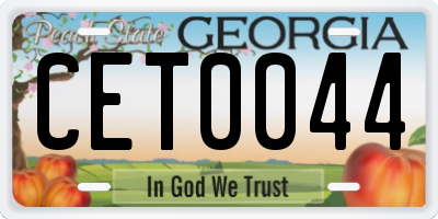 GA license plate CET0044