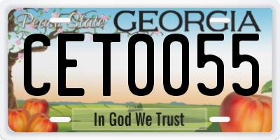 GA license plate CET0055