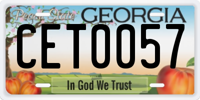 GA license plate CET0057