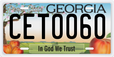 GA license plate CET0060