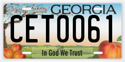 GA license plate CET0061