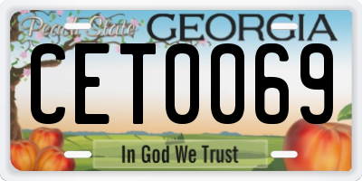 GA license plate CET0069