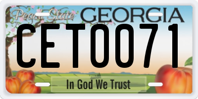 GA license plate CET0071