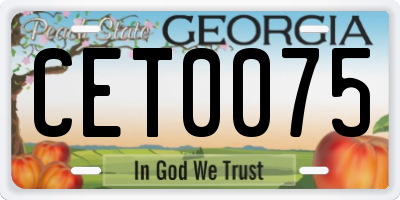 GA license plate CET0075