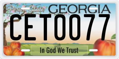 GA license plate CET0077