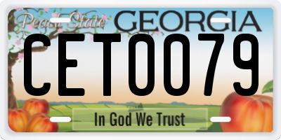 GA license plate CET0079