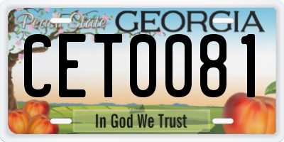 GA license plate CET0081