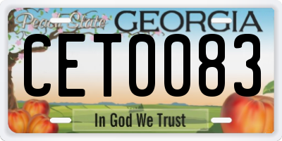 GA license plate CET0083