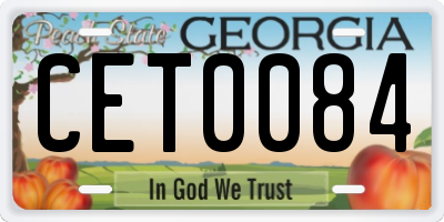 GA license plate CET0084