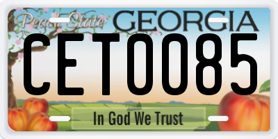 GA license plate CET0085