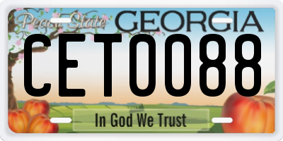 GA license plate CET0088