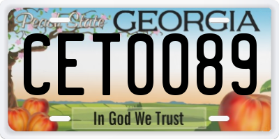 GA license plate CET0089
