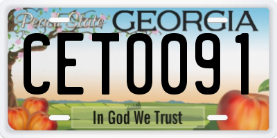 GA license plate CET0091