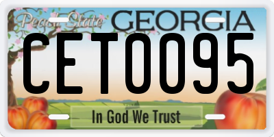 GA license plate CET0095