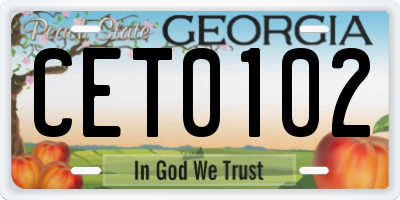 GA license plate CET0102