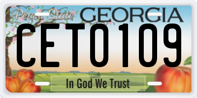 GA license plate CET0109