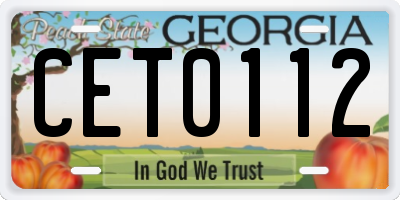 GA license plate CET0112
