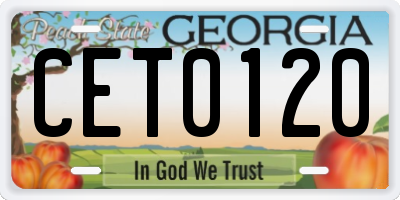 GA license plate CET0120