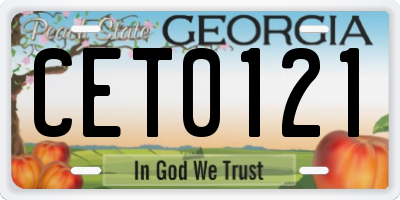 GA license plate CET0121