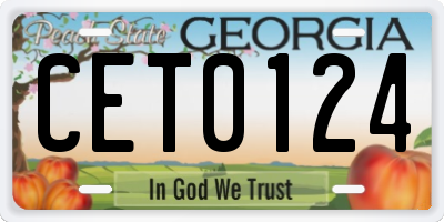GA license plate CET0124