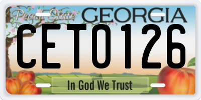 GA license plate CET0126