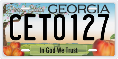 GA license plate CET0127
