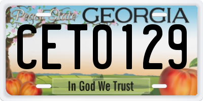 GA license plate CET0129