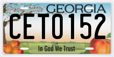 GA license plate CET0152