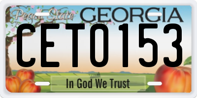 GA license plate CET0153