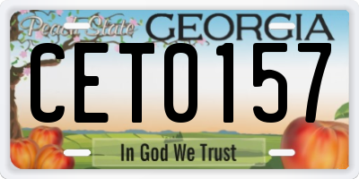 GA license plate CET0157