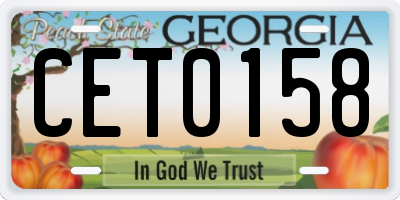 GA license plate CET0158