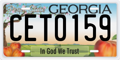 GA license plate CET0159