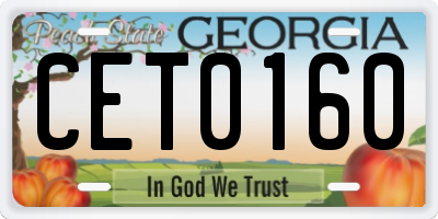 GA license plate CET0160