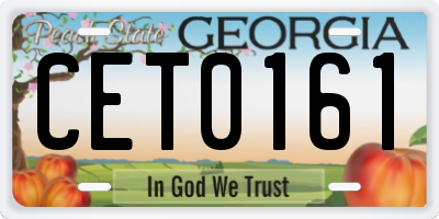 GA license plate CET0161