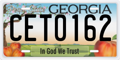 GA license plate CET0162