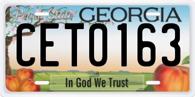 GA license plate CET0163