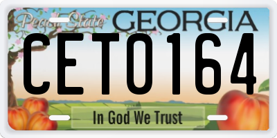 GA license plate CET0164