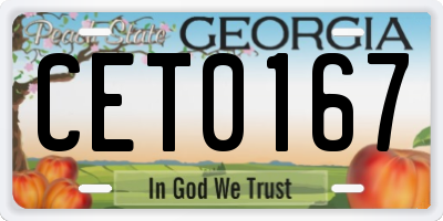 GA license plate CET0167