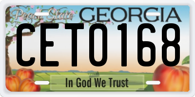 GA license plate CET0168