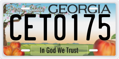 GA license plate CET0175
