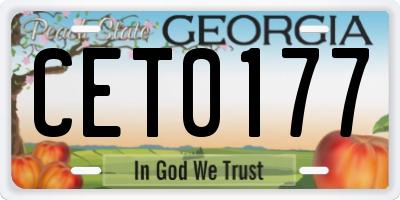 GA license plate CET0177