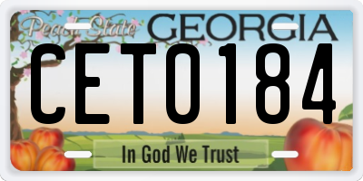 GA license plate CET0184