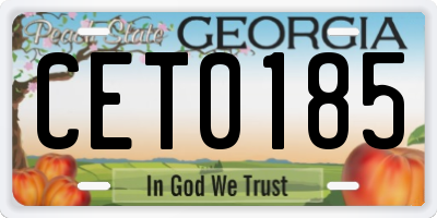 GA license plate CET0185