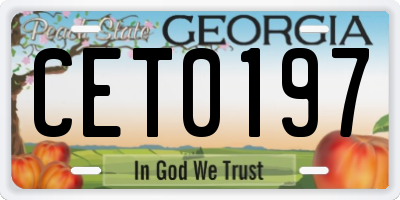 GA license plate CET0197