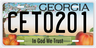 GA license plate CET0201