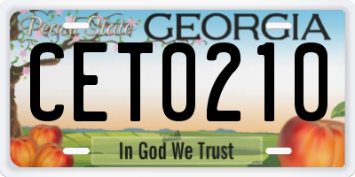 GA license plate CET0210