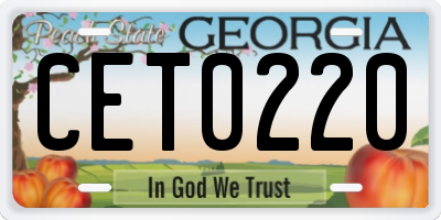 GA license plate CET0220