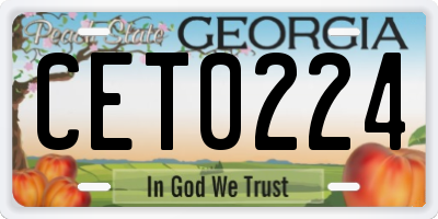 GA license plate CET0224