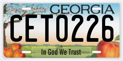 GA license plate CET0226